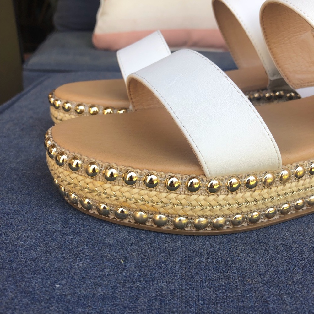 Seven Dials White Strap Stud Platform Sandals New… - image 2